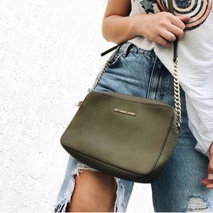 Michael Kors green crossbody purse